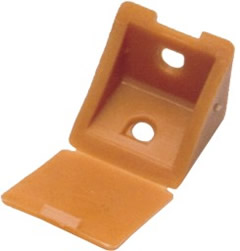 Esquadros plasticos com tampa 2 furos Cores: castanho claro, castanho escuro, branco